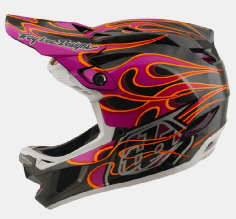 Вело каска Troy Lee Designs D4 Carbon Helmet MIPS Torched Carbon / Magenta